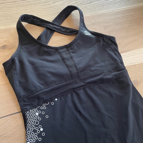 ADIDAS ClimaLite Cross Strap Athletic Tank with Shelf Bra - Picture 2 of 5